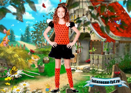 Детский шаблон для Photoshop – Божья коровка