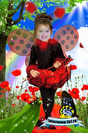 Детский шаблон для Photoshop - Божья коровка