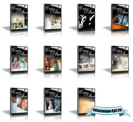 Креативный свадебный альбом для Adobe Photoshop (vol. 1-12)