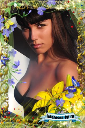 Рамка для Photoshop - Желтая лилия
