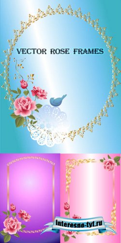 Векторный клипарт - Vector Rose Frames