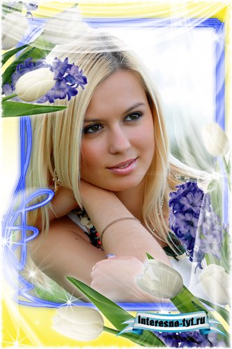 Рамка для Photoshop - Белые тюльпаны