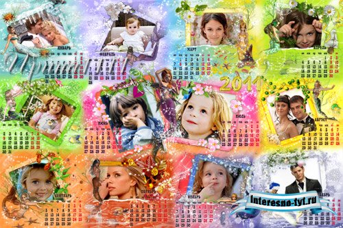 Календарь для Photoshop на 2011 год - Русалочка