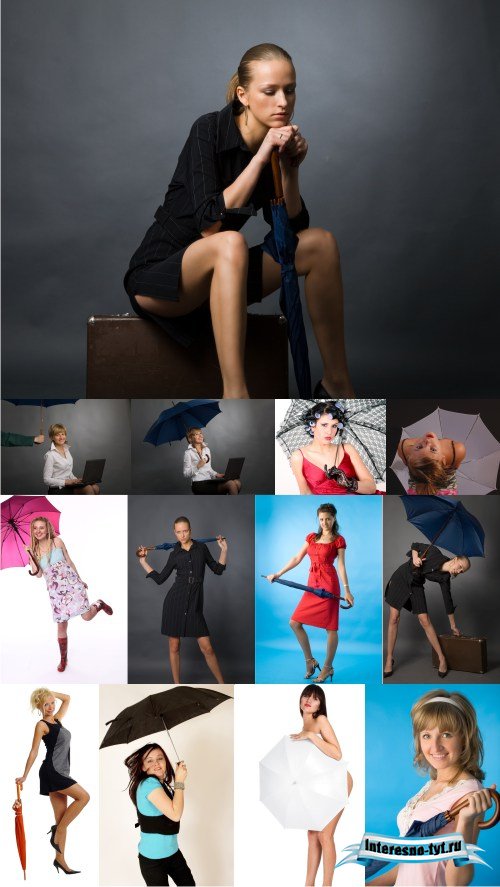 Stock Photos - Девушки с зонтиком | girl with umbrella