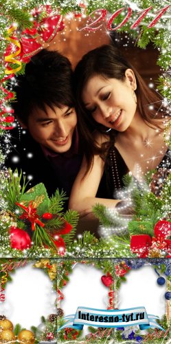 Зимние PSD Рамки для Adobe Photoshop - Яркий Новый Год