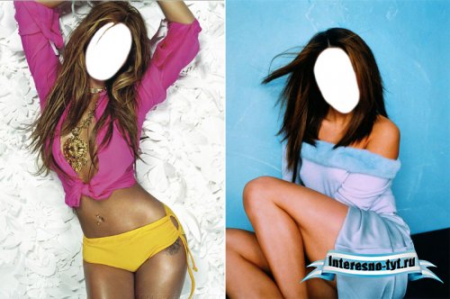 Женский шаблон фотомонтажа для Photoshop - Красивые девушки
