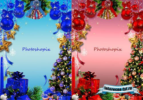 Новогодняя рамка для Photoshop – Новогодний блеск
