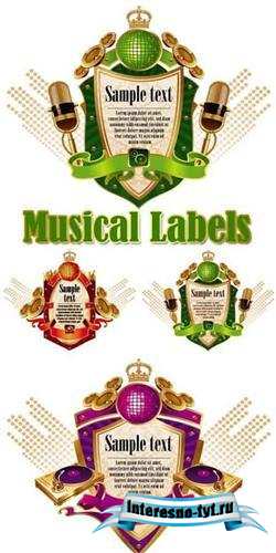 Music Labels Vector Music Labels Vector