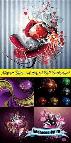 Stock Vector - Abstract Disco and Crystal Ball Background