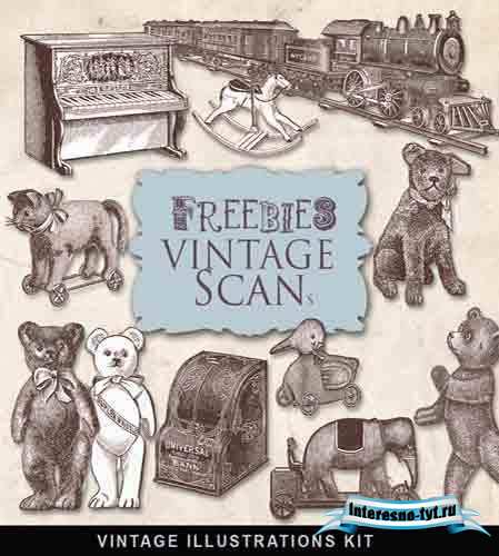 Scrap-kit - Vintage illustration