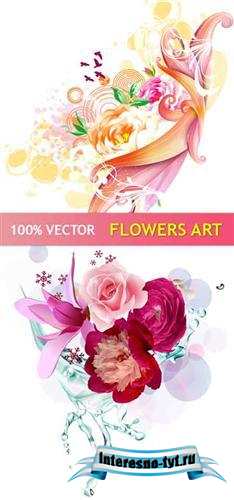 Stock vector - Art Flowers Design