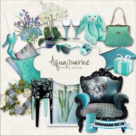 Скрап набор - Аквамарин / Scrap kit - Aquamarine