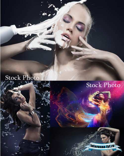 Stock Photo - Young beauty girl and drops / Сток фото – Молодые девушки