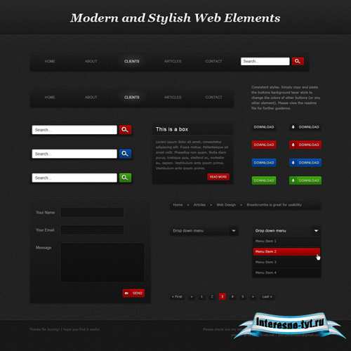 Modern and stylish web elements Modern and stylish web elements