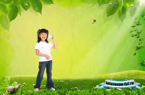 Sources - A girl in a green glade Sources - A girl in a green glade