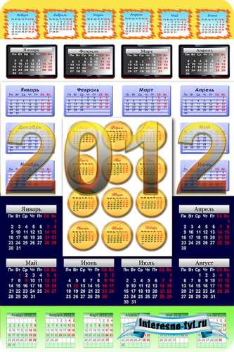 10 календарных сеток на 2012 год / 10 calendar grids for 2012