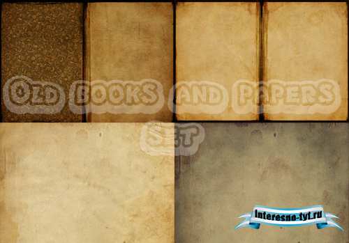 Old Books and Papers Set Old Books and Papers Set