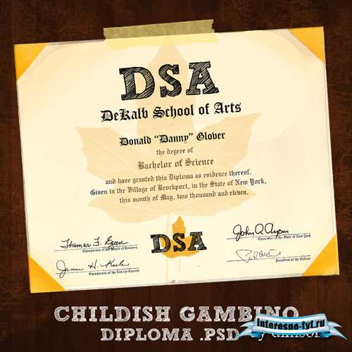 Childish gambino diploma psd Childish gambino diploma psd