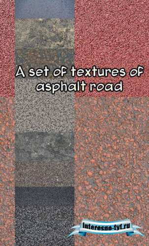 A set of textures of asphalt road A set of textures of asphalt road