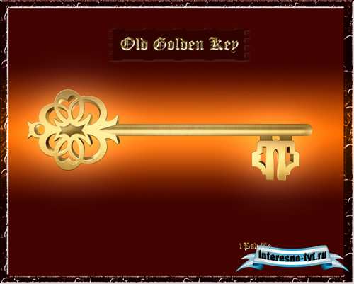 Old golden key psd