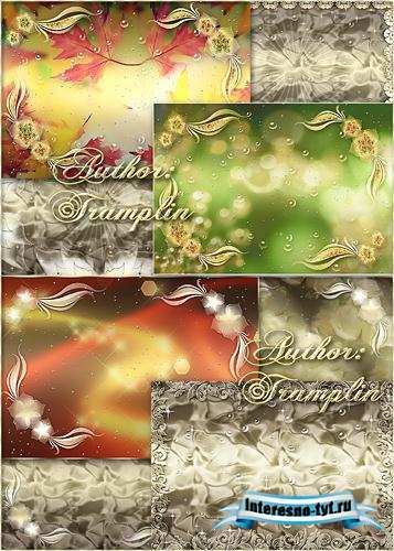10 фонов- Backgrounds – Цветочно-перламутровые с бликами и звездами