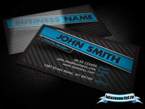 Dark and Blue Business Card Dark and Blue Business Card