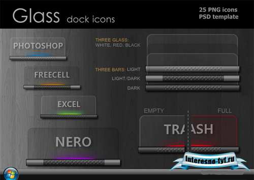 Glass dock icons psd Glass dock icons psd