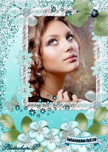 Фоторамка для Photoshop – Лазурное сияние