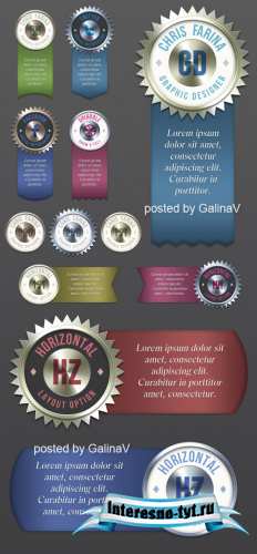 Badges Pins Ribbons PSD