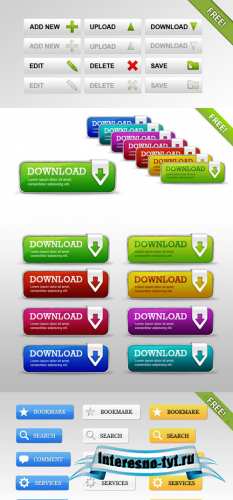 Download buttons set Download buttons set