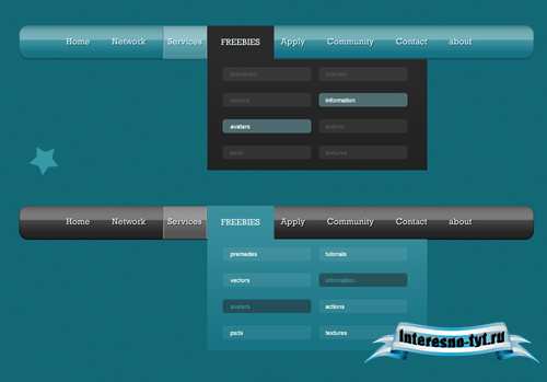 Blue and Black Navigation Psd for Photoshop Blue and Black Navigation Psd for Photoshop