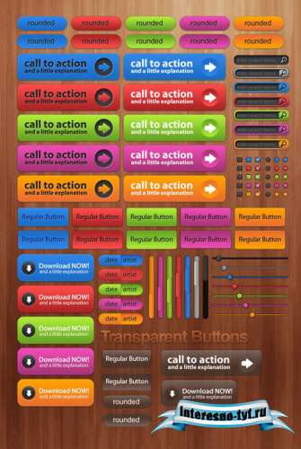 Multi Colored Web Elements for Photoshop