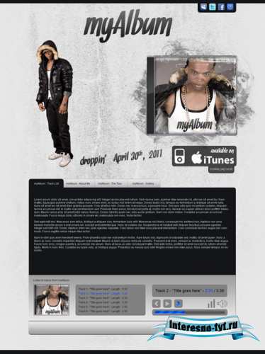 Artist's my Album Landing Page PSD Artist's my Album Landing Page PSD