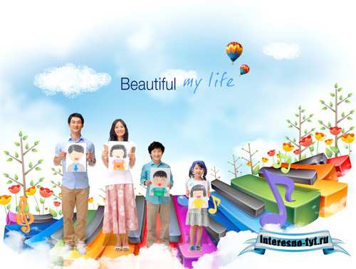 Painted portraits of the family psd for Photoshop Painted portraits of the family psd for Photoshop