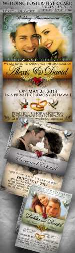 Wedding Poster / Flyer / Card in 3 sizes