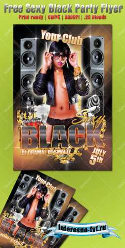Sexy Black Party Flyer Template for Photoshop Sexy Black Party Flyer Template for Photoshop