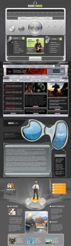 Black Web Template pack 6 for Photoshop Black Web Template pack 6 for Photoshop