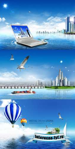 Sources For Photoshop - The blue sea and sky Sources For Photoshop - The blue sea and sky