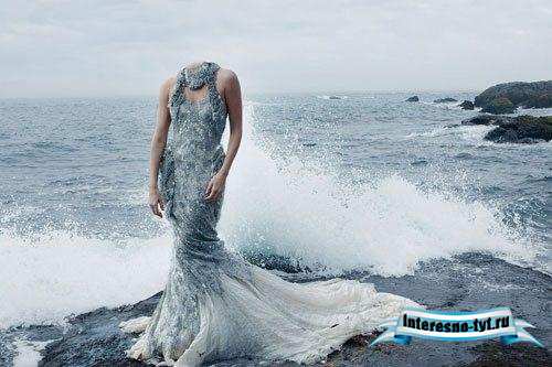 Красивый женский шаблон для Photoshop - Морская Царица