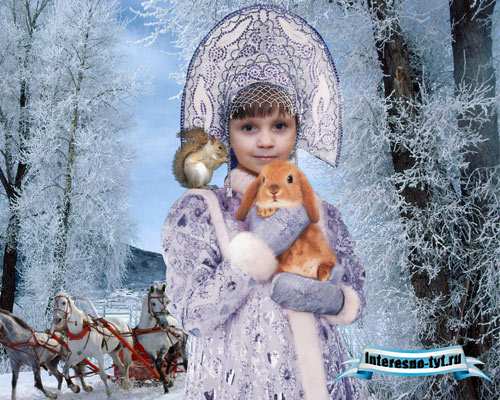 Шаблон детский - Юная Снегурочка