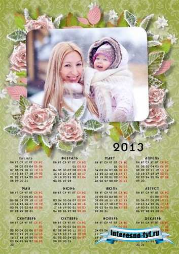 Календарь на 2013 год - Ледяные розы