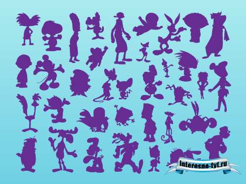 Мультяшные силуэты (Cartoon Silhouettes Vector)