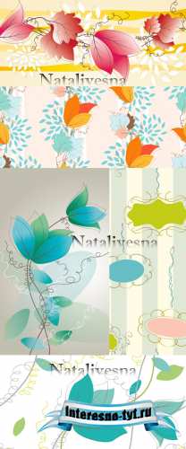 Цветочные фоны в Векторе # 4 / Flower backgrounds in Vector # 4