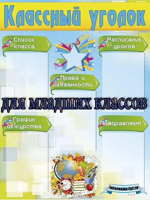 Оформление классного уголка в начальной школе (стенд с кармашками)