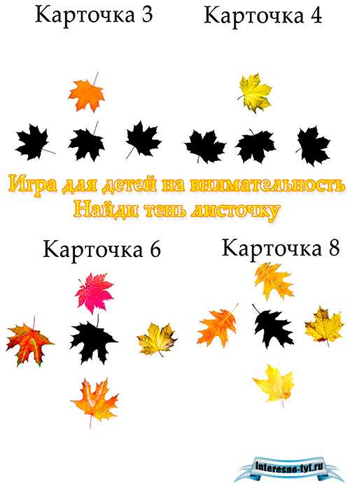 Дидактическая игра для детей детского сада – Найди тень листочку