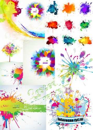 Разноцветные кляксы в векторе - Blots in a vector Разноцветные кляксы в векторе - Blots in a vector
