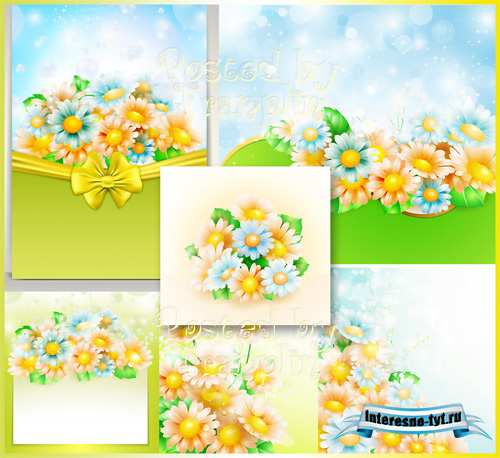 Цветочные фоны в векторе - Flower backgrounds in a vector