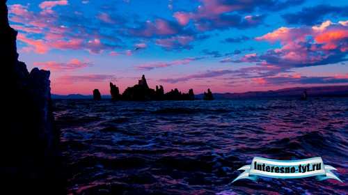 Футаж - Розовые облака над морем Футаж - Розовые облака над морем